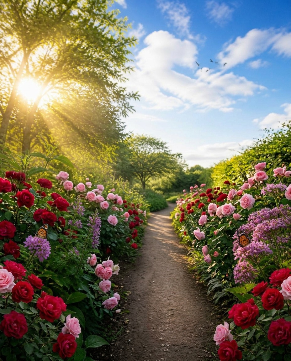 Sunlit flowers and greenery for the Simple Joys reflection